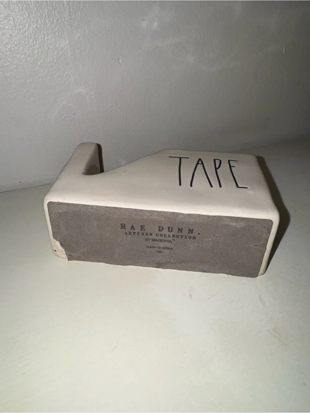 Rae Dunn White Ceramic Tape Dispenser